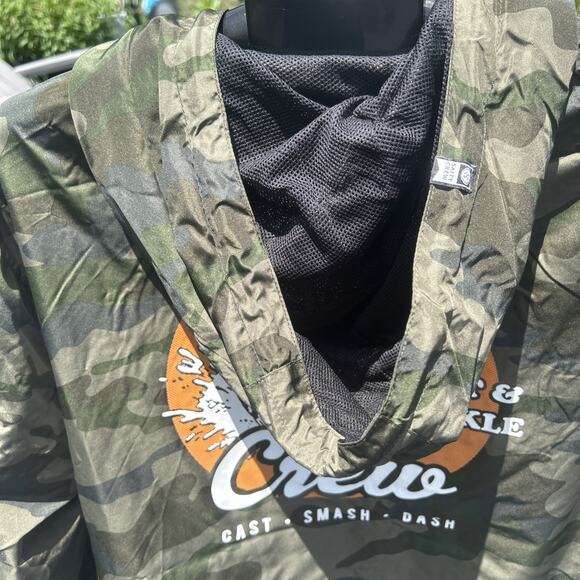 Salty Crew Windbreaker Jacket Hoodie Men XL Camouflage Storm-Ready-Fishing Gear - Picture 11 of 12